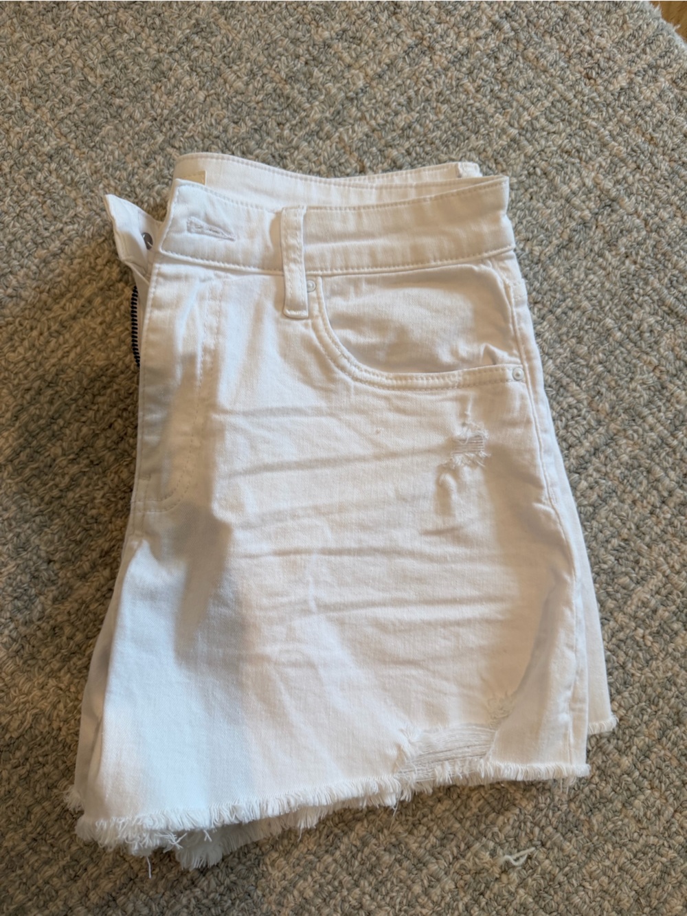 KUT White Women's Denim Shorts - Casual Frayed Hem